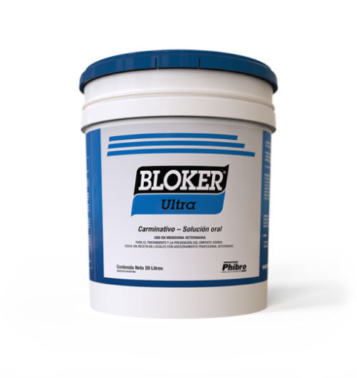 Bloker Ultra Carminativo, en base a Tensioactivos no Iónicos, para dosificar en bebederos o aspersión de pasturas
