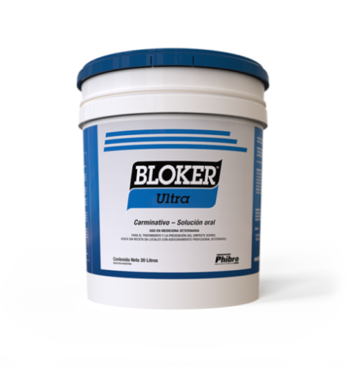 Bloker Ultra Carminativo, en base a Tensioactivos no Iónicos, para dosificar en bebederos o aspersión de pasturas